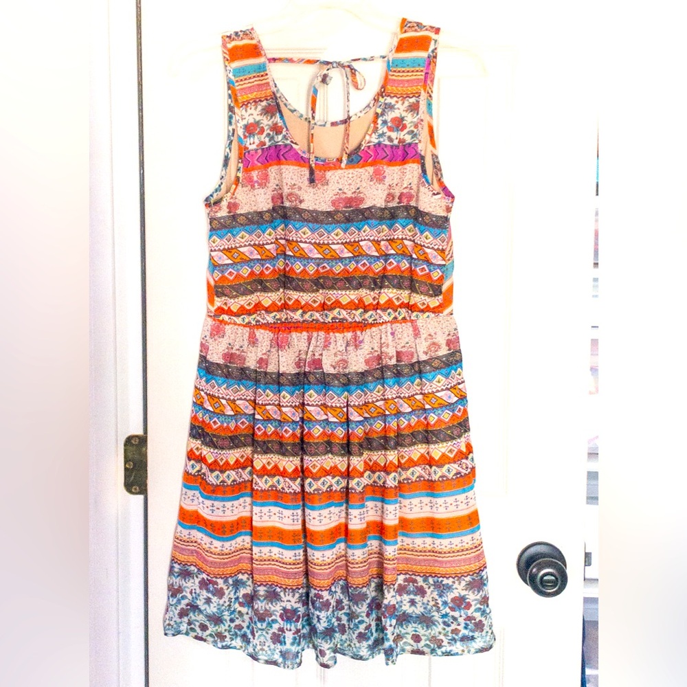 Junior’s Summer Dress, Size Small, Muti-Colored, Above the Knee